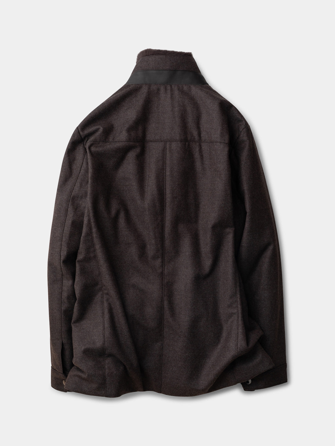 Field Jacket with Fur Collar - Chocolate