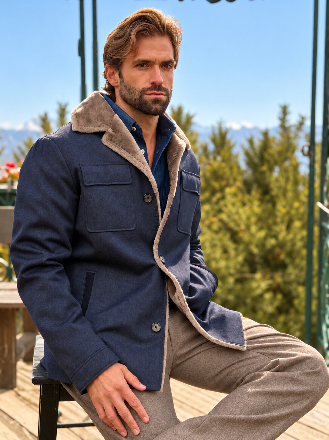 Overshirt full fur - Denim Wool