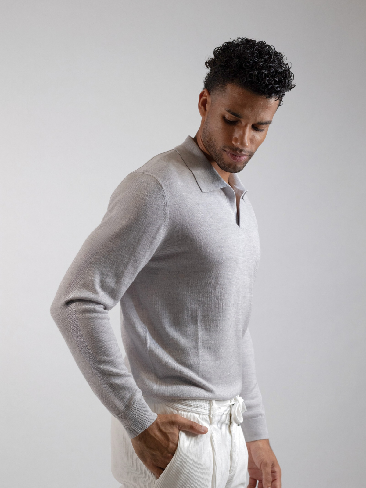 Polo Buttonless - Grey Mélange