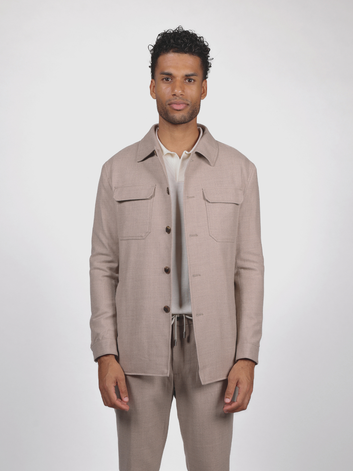 Overshirt Flanella Stretch - Sand