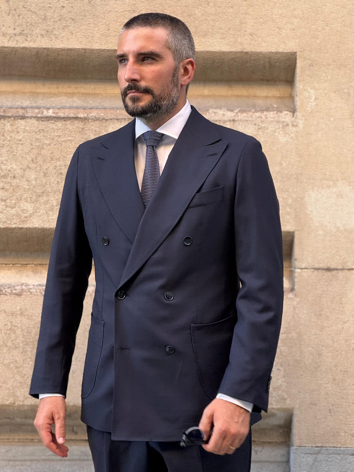 Traveller Double Breasted Suit - Navy