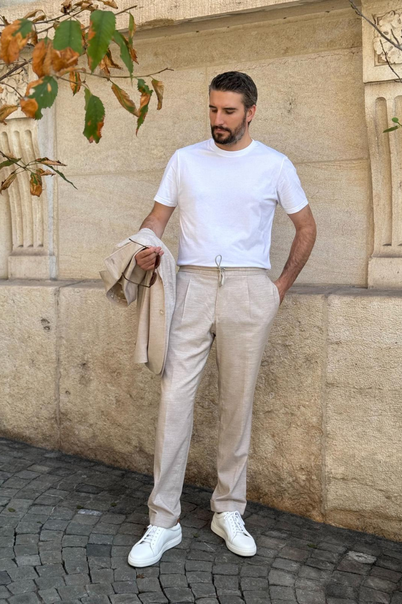 Jersey Trousers - Sand