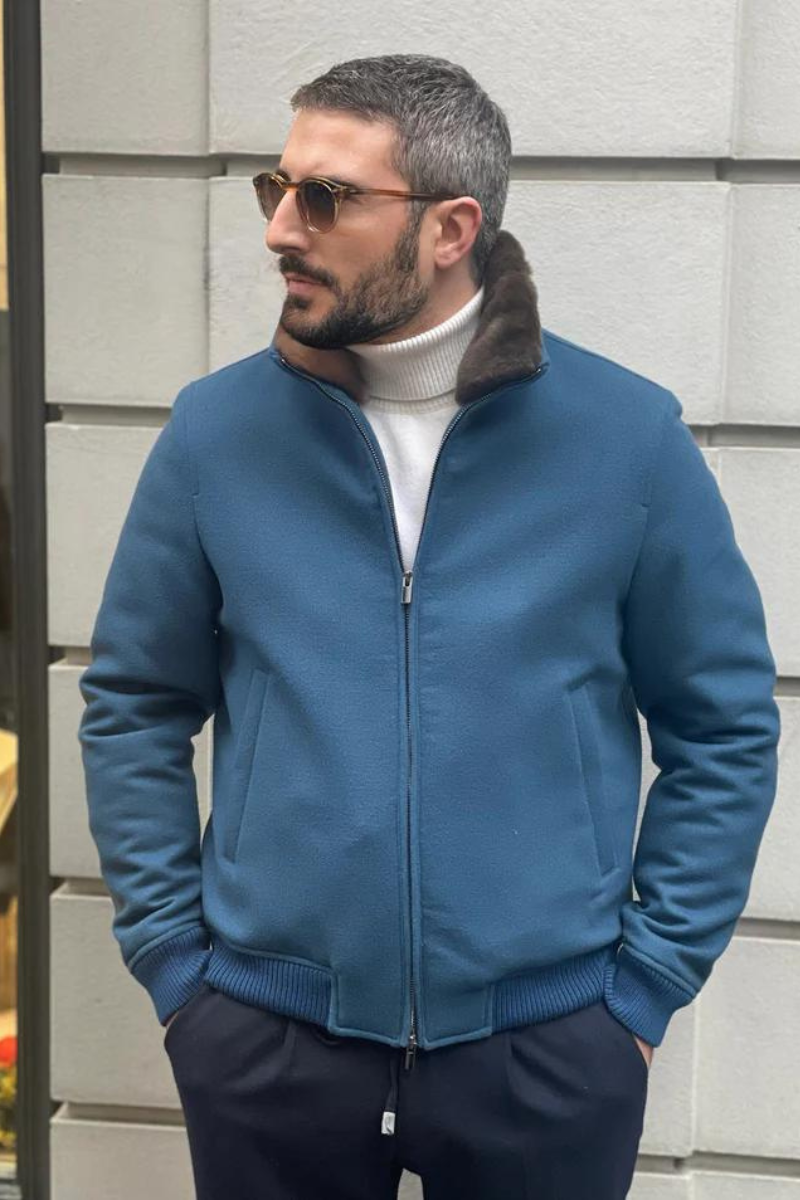 ICONIC BOMBER JACKET BLUE VEYRON