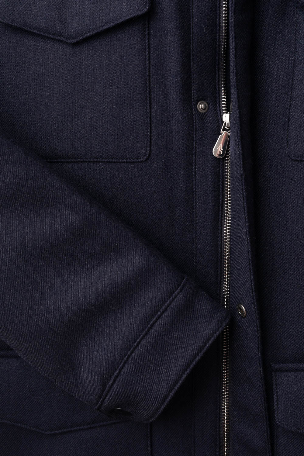 Field Jacket with Fur Collar - Navy