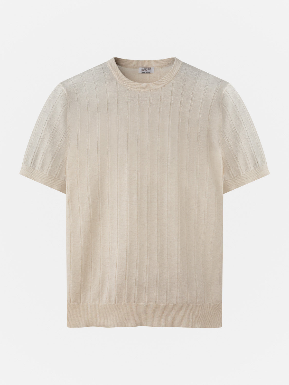 Ribbed T-shirt  - Cream