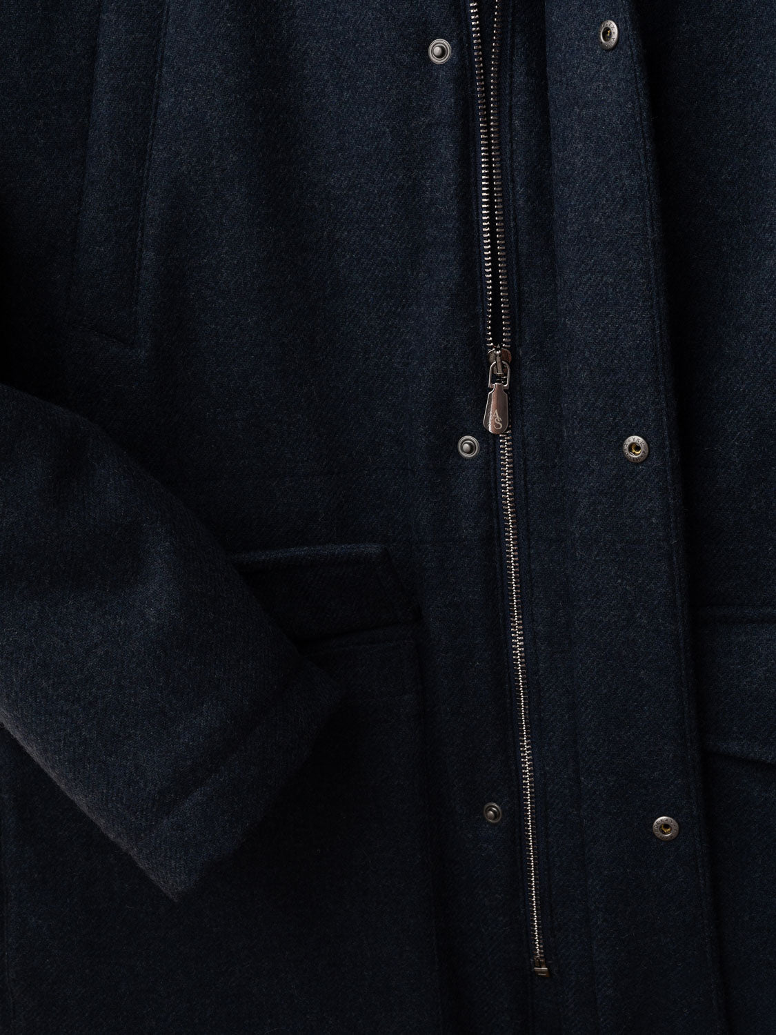 Voyager Coat with Fur Collar - Steel Blue