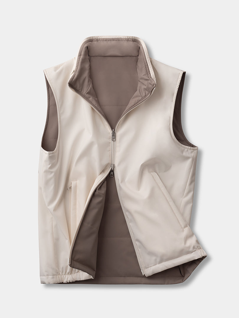 Reversible Sleeveless Jacket - Taupe