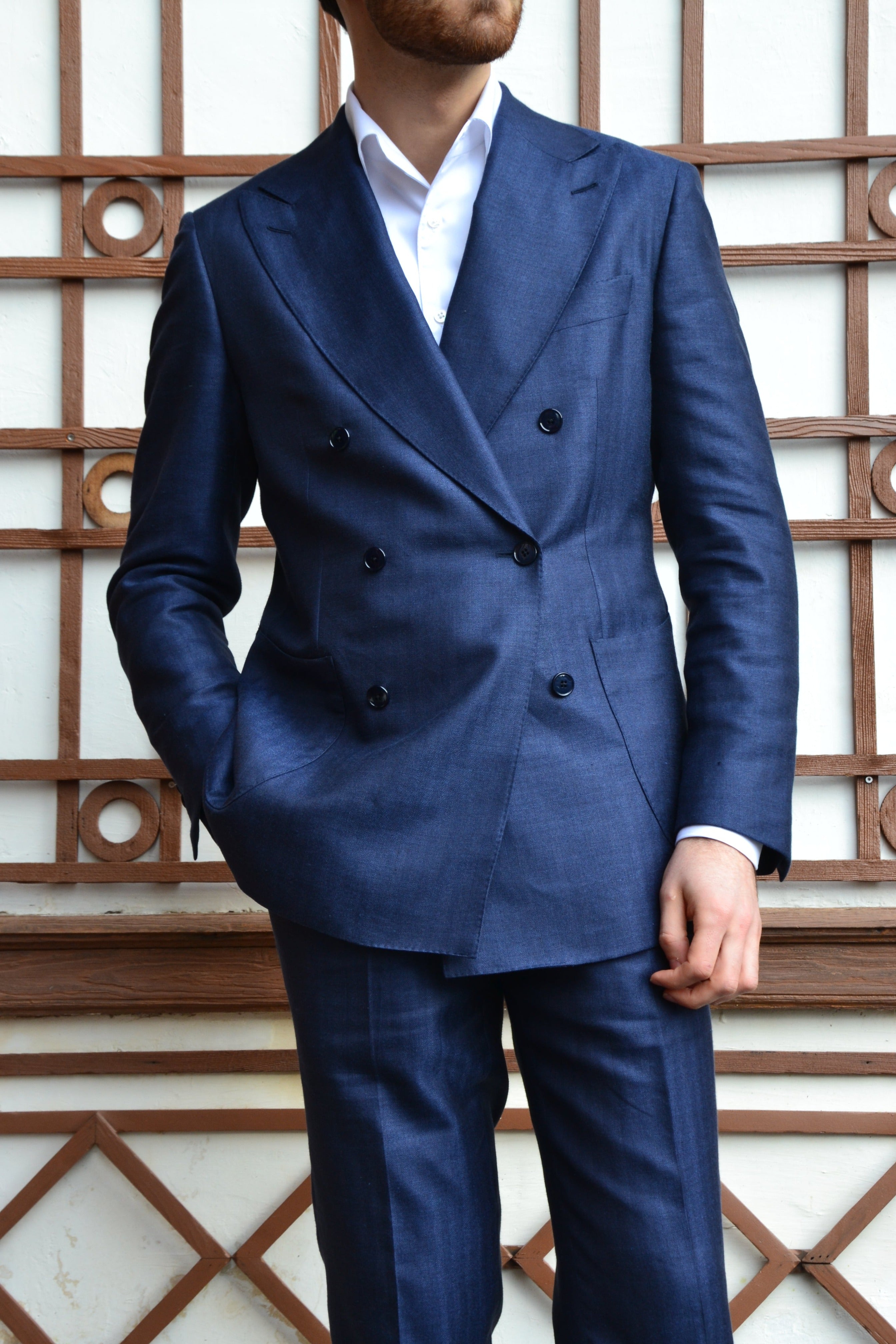 D.B Suit - Navy Herringbone