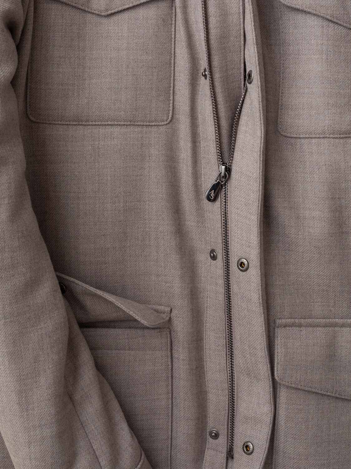 Field Jacket with Fur Collar - Sand