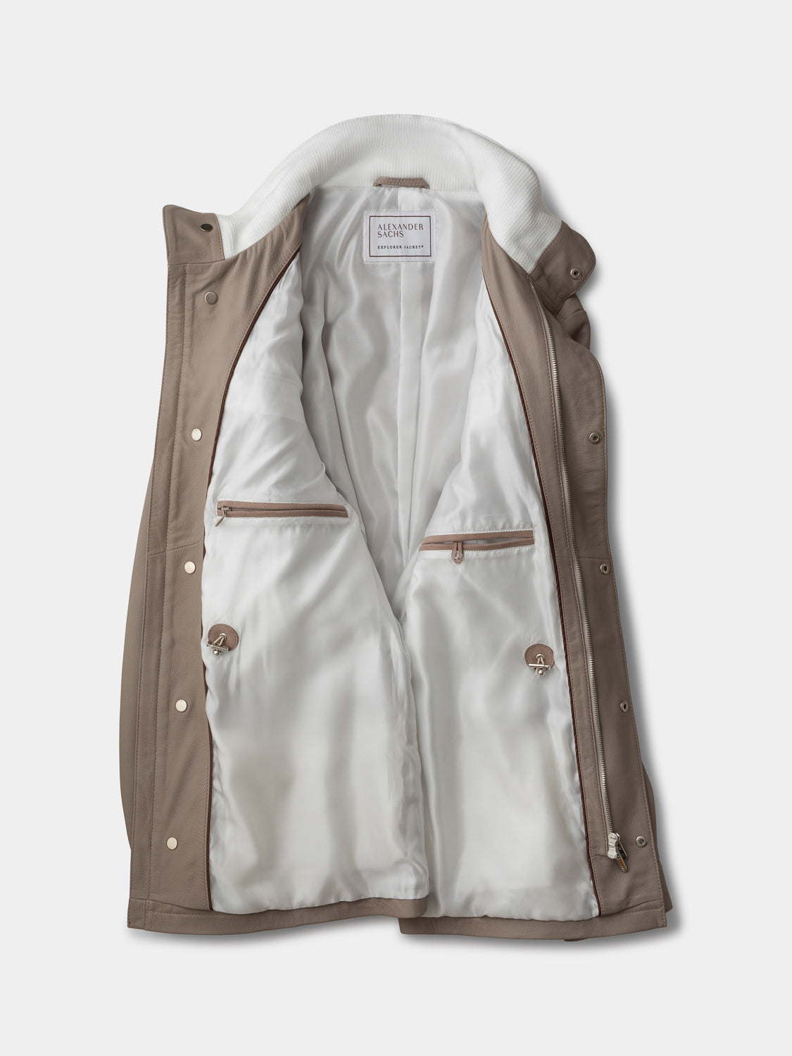 Explorer Jacket in Grain Leather - Grège