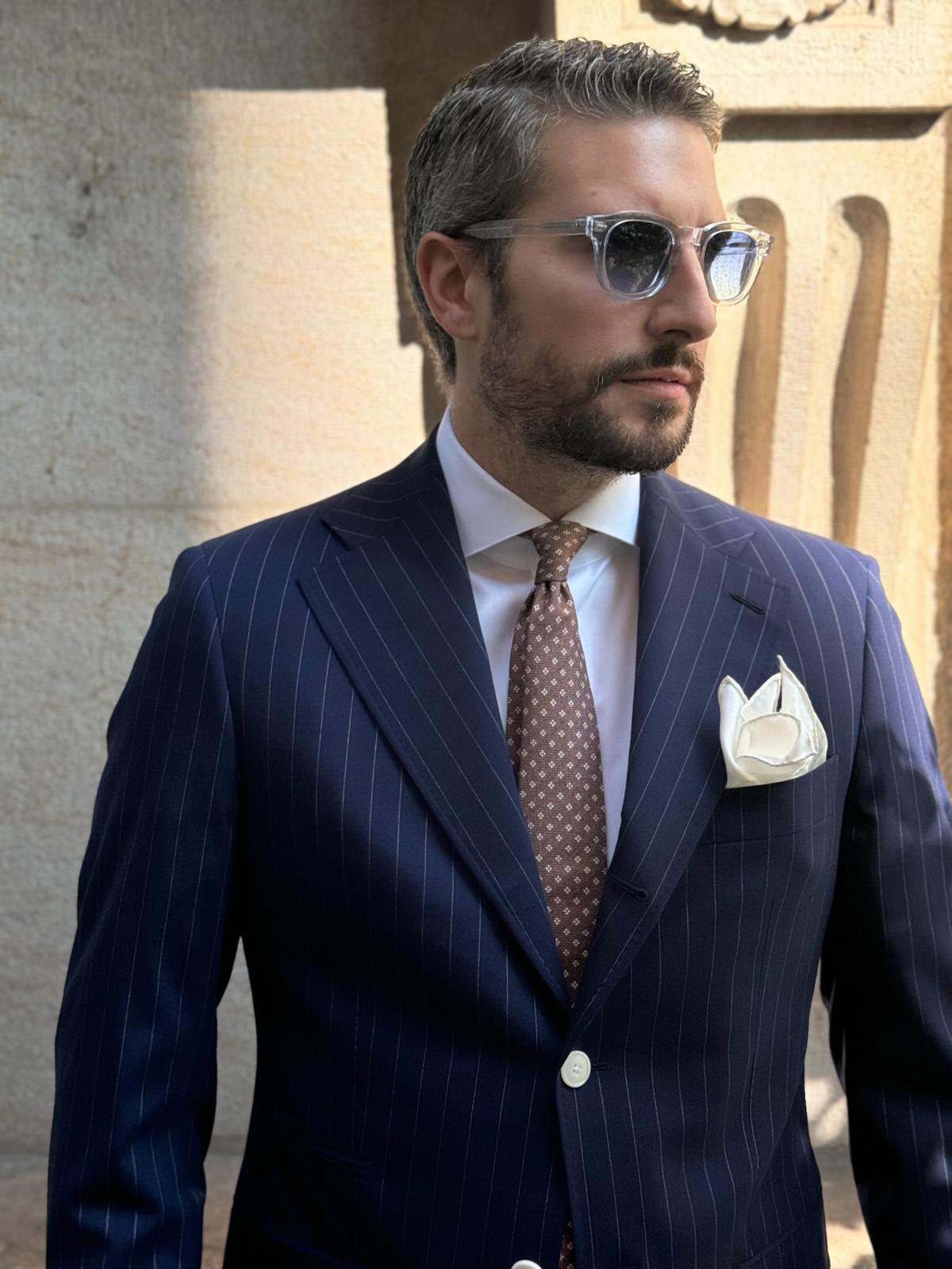 Limited Suit Napoli Travel Line - Blue Stripes