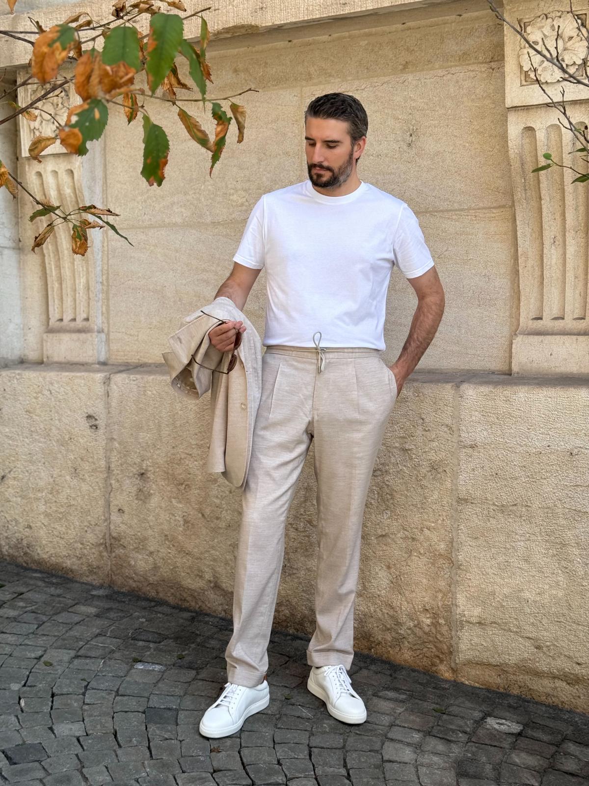 Jersey Trousers - Sand