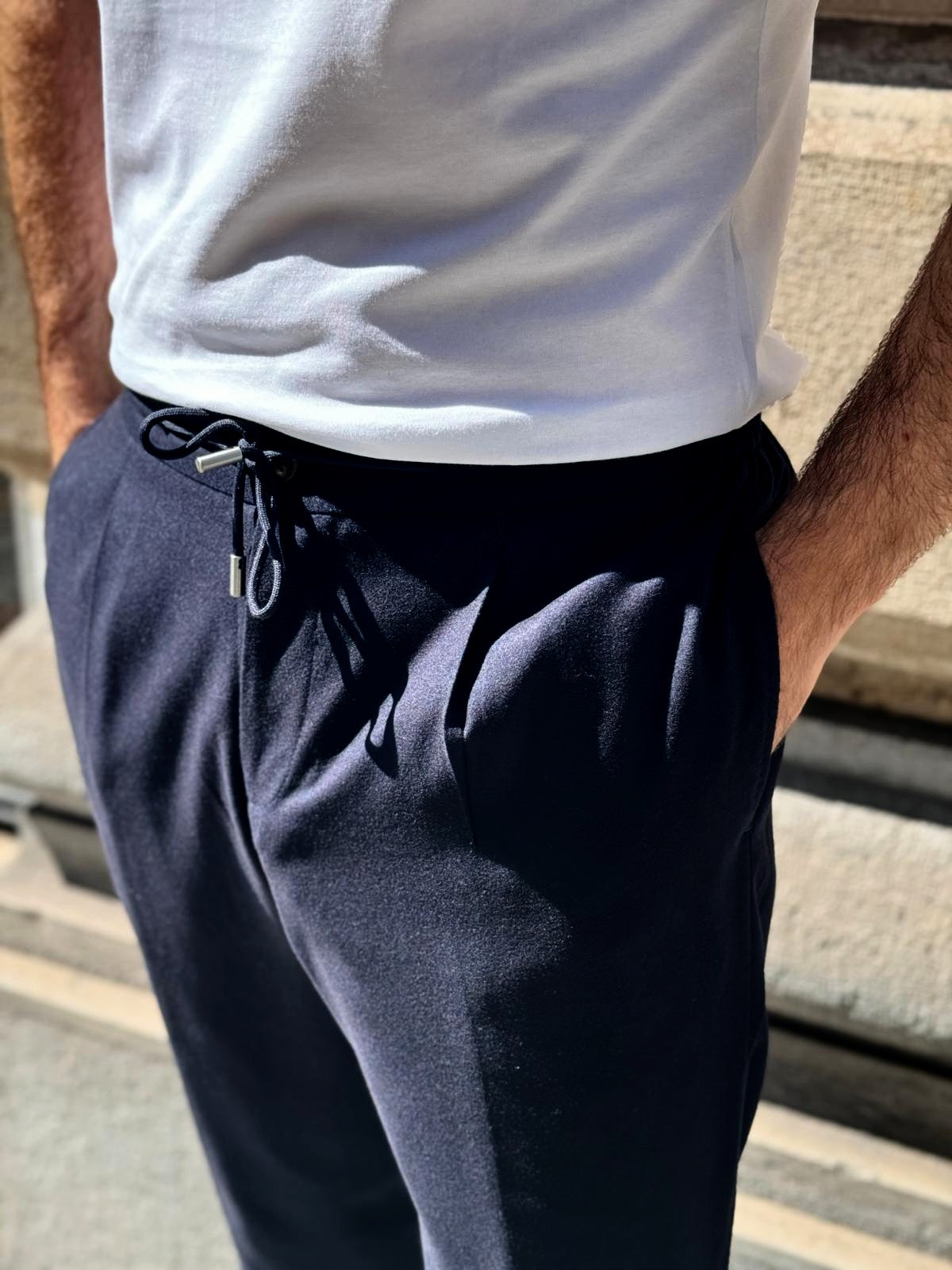 Jersey Trousers - Navy