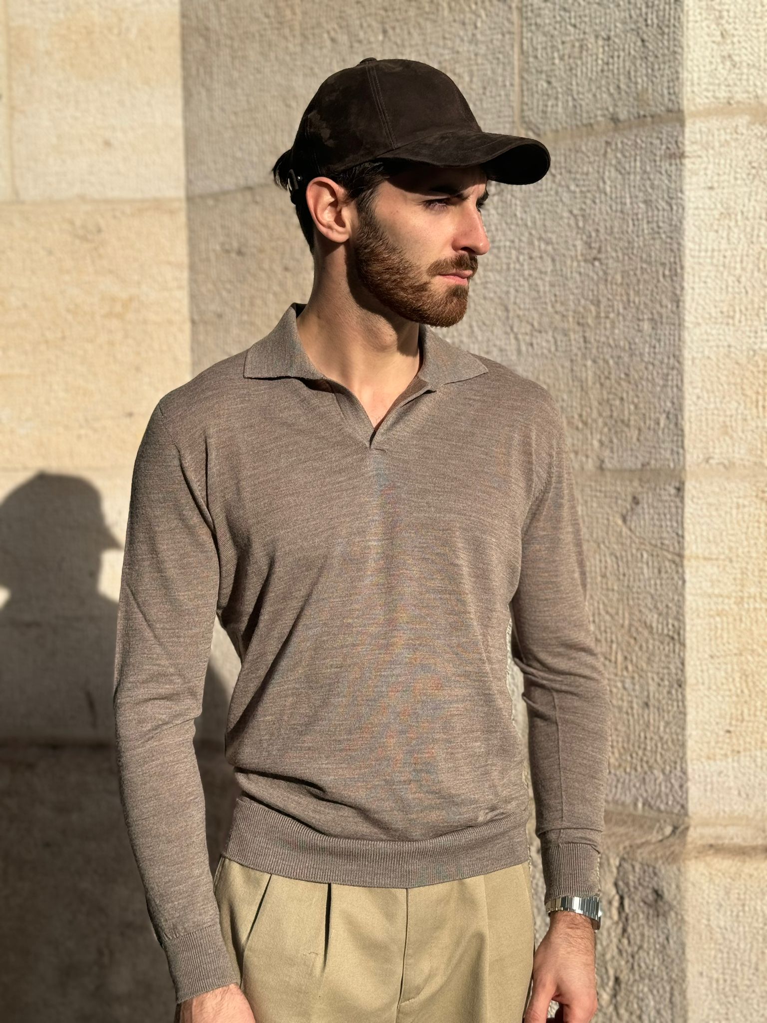 POLO KNITTED - TAUPE