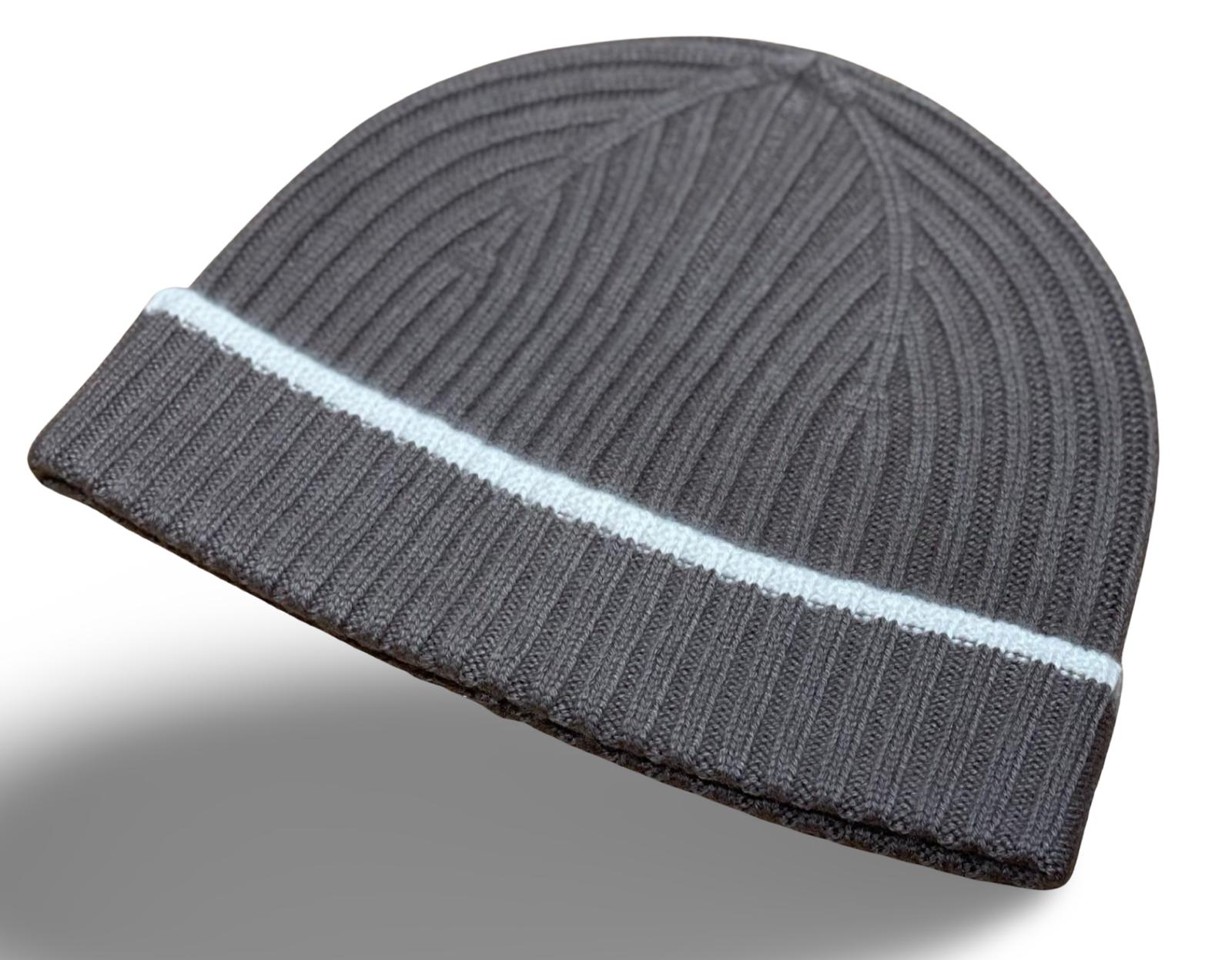 BEANIE CASHMERE GREY & CREMA