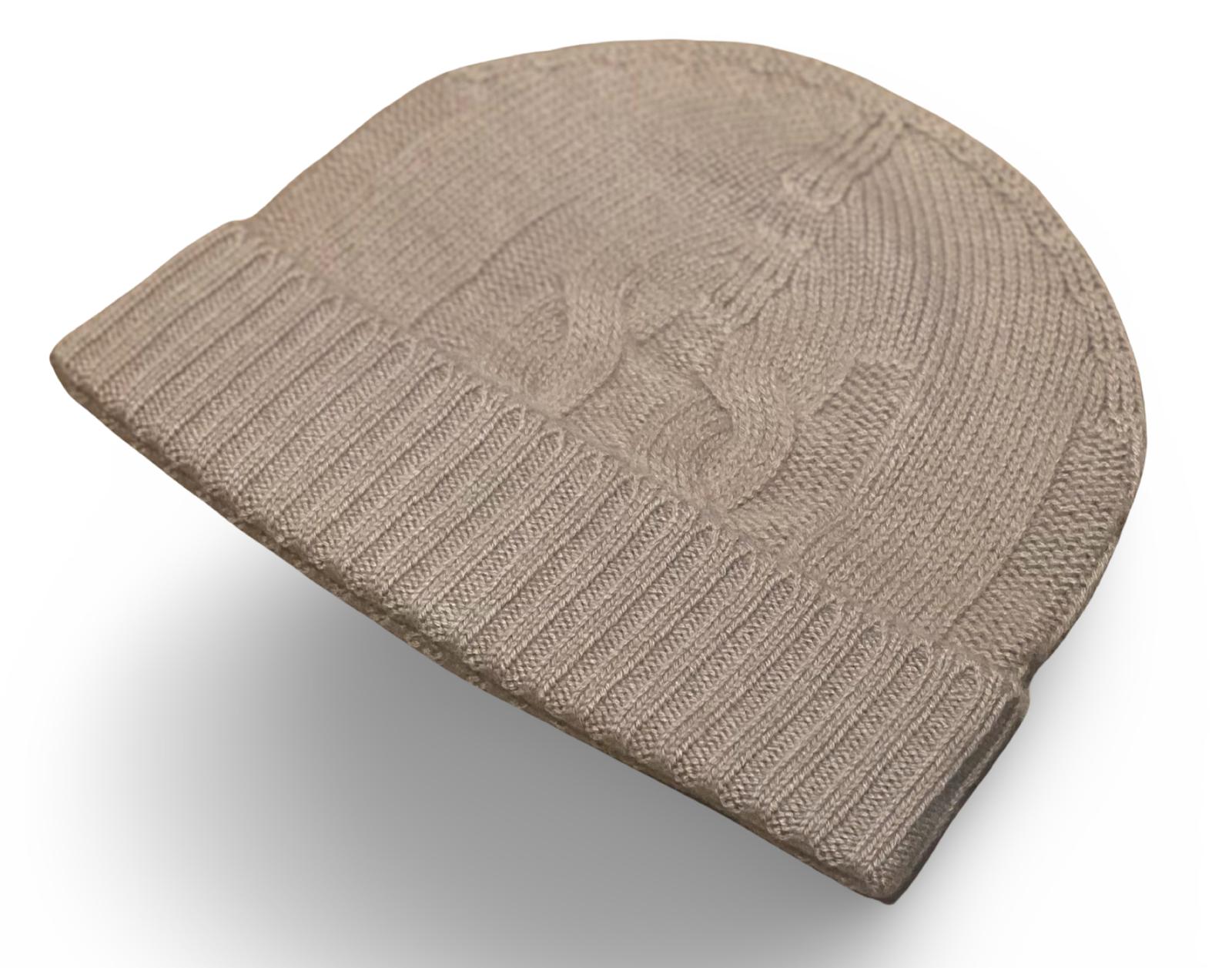 BEANIE TRECCE CASHMERE CARAMEL