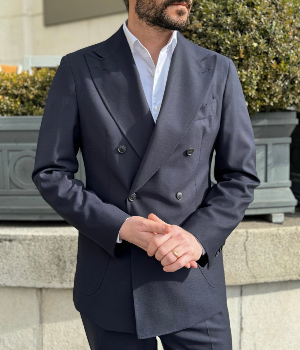 Traveller Double Breasted Suit - Navy