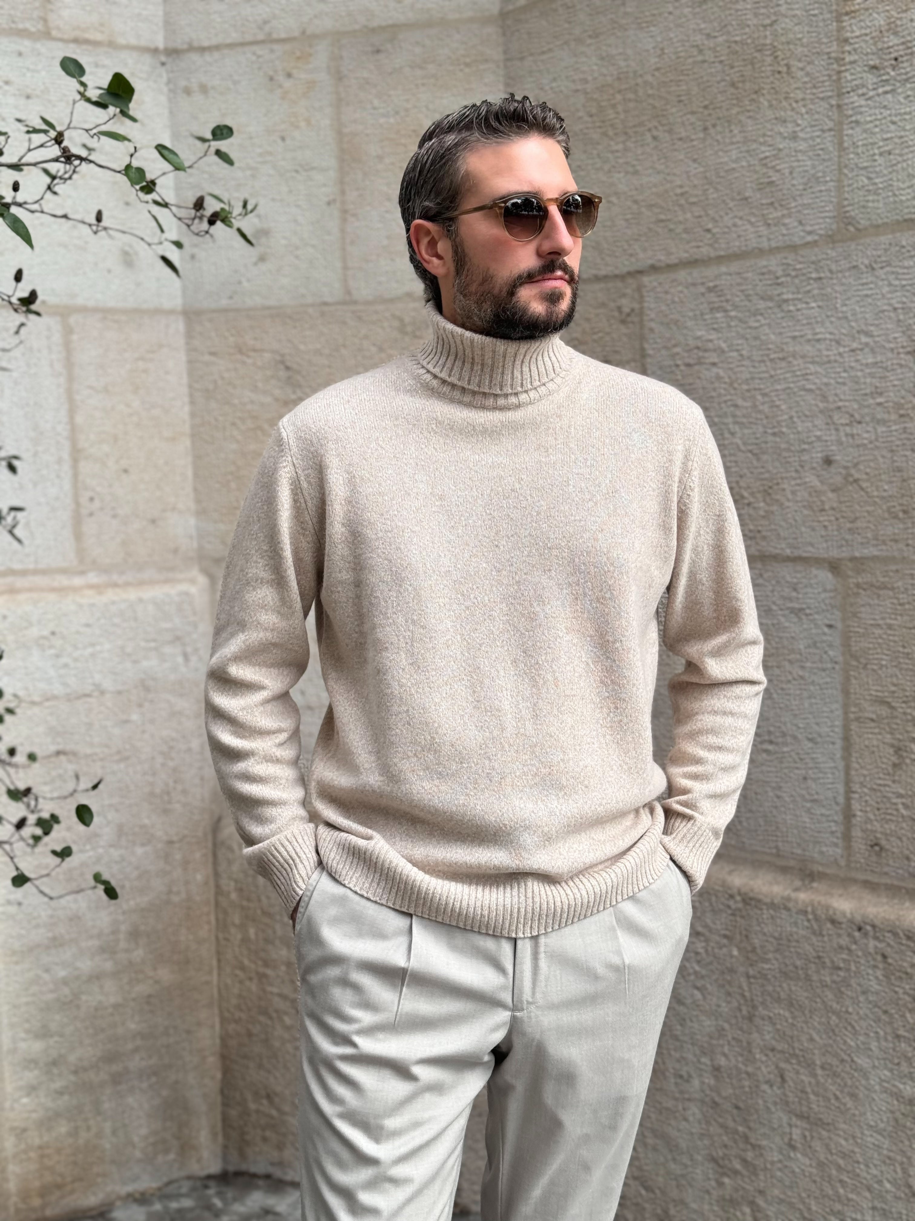 TURTLENECK WOOL & CASHMERE - BEIGE