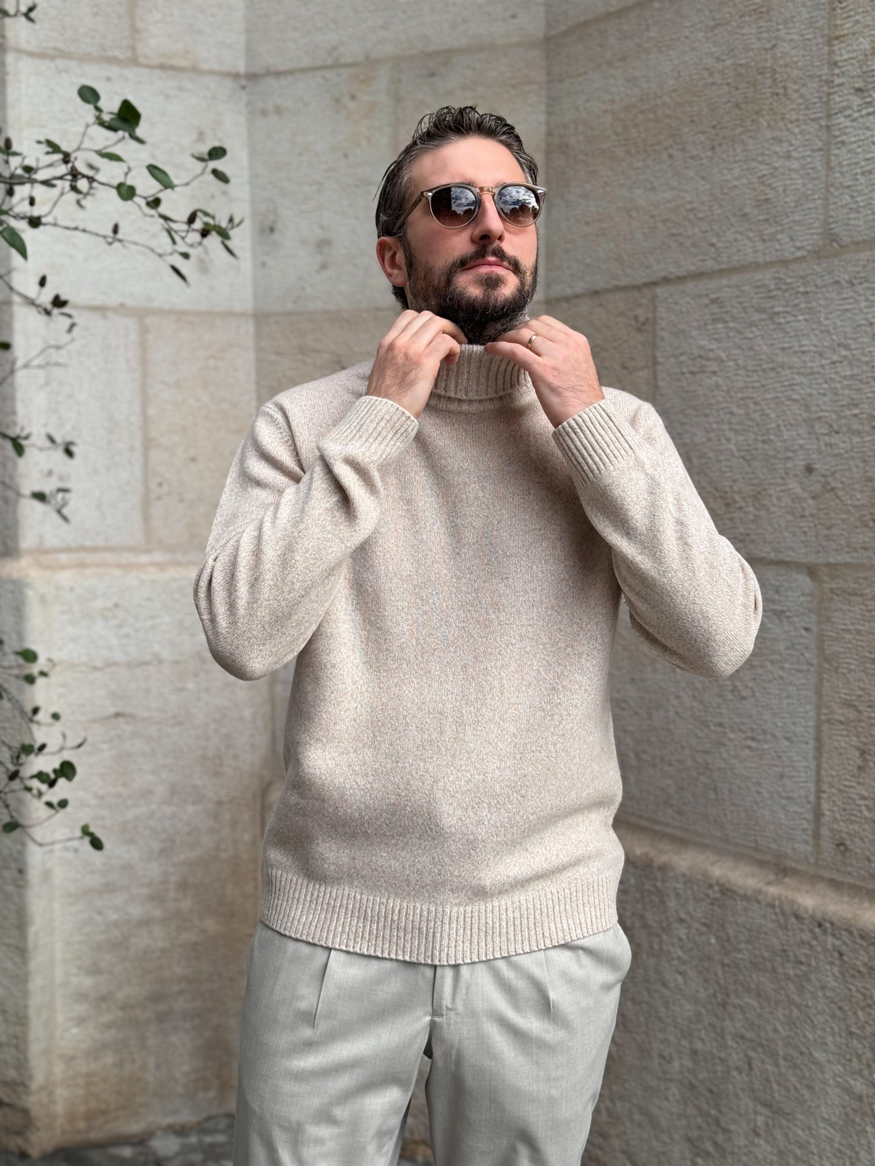 TURTLENECK WOOL & CASHMERE - BEIGE