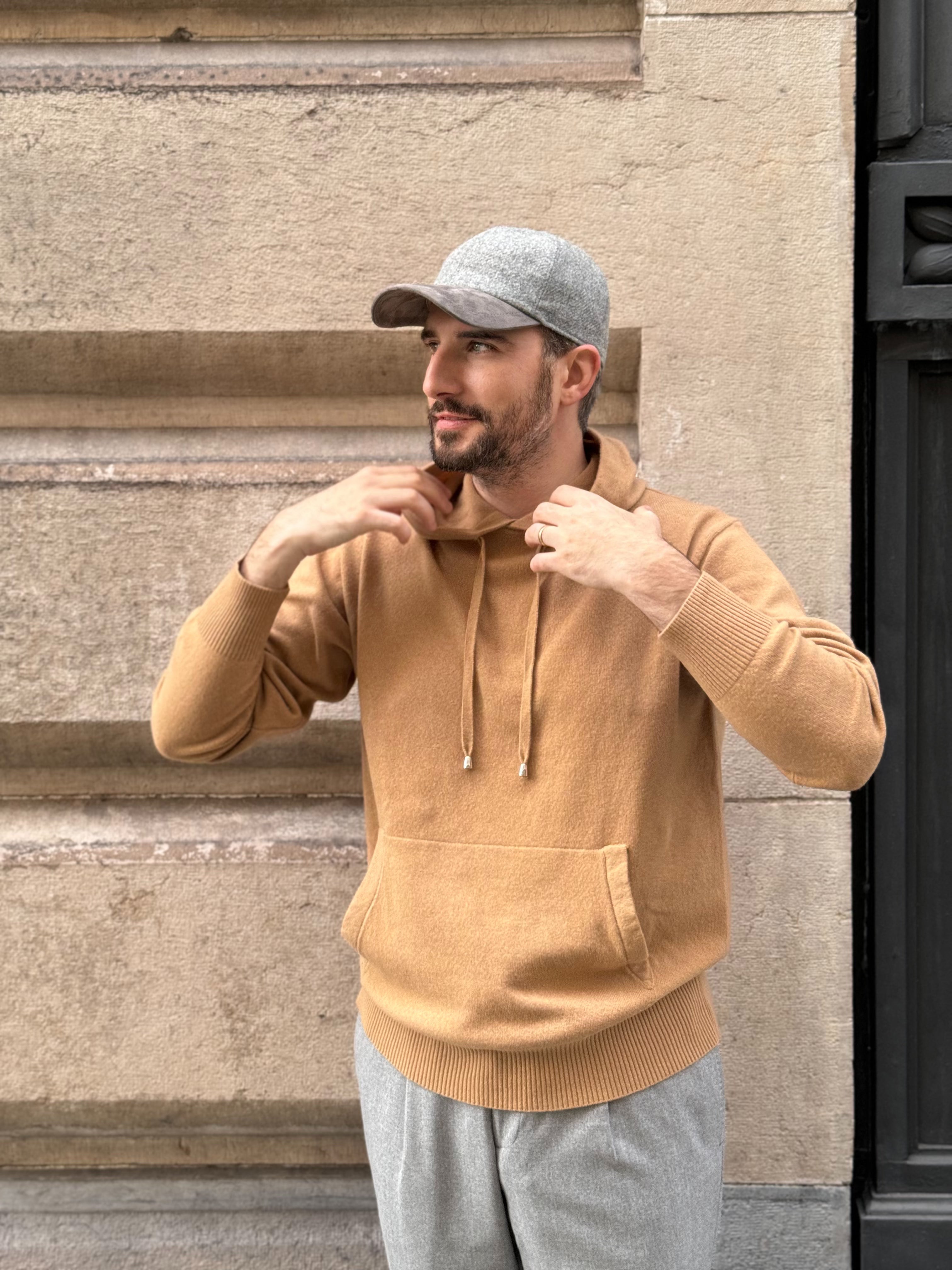 HOODIE LIGHTNESS WOOL & CASHMERE - CAMEL