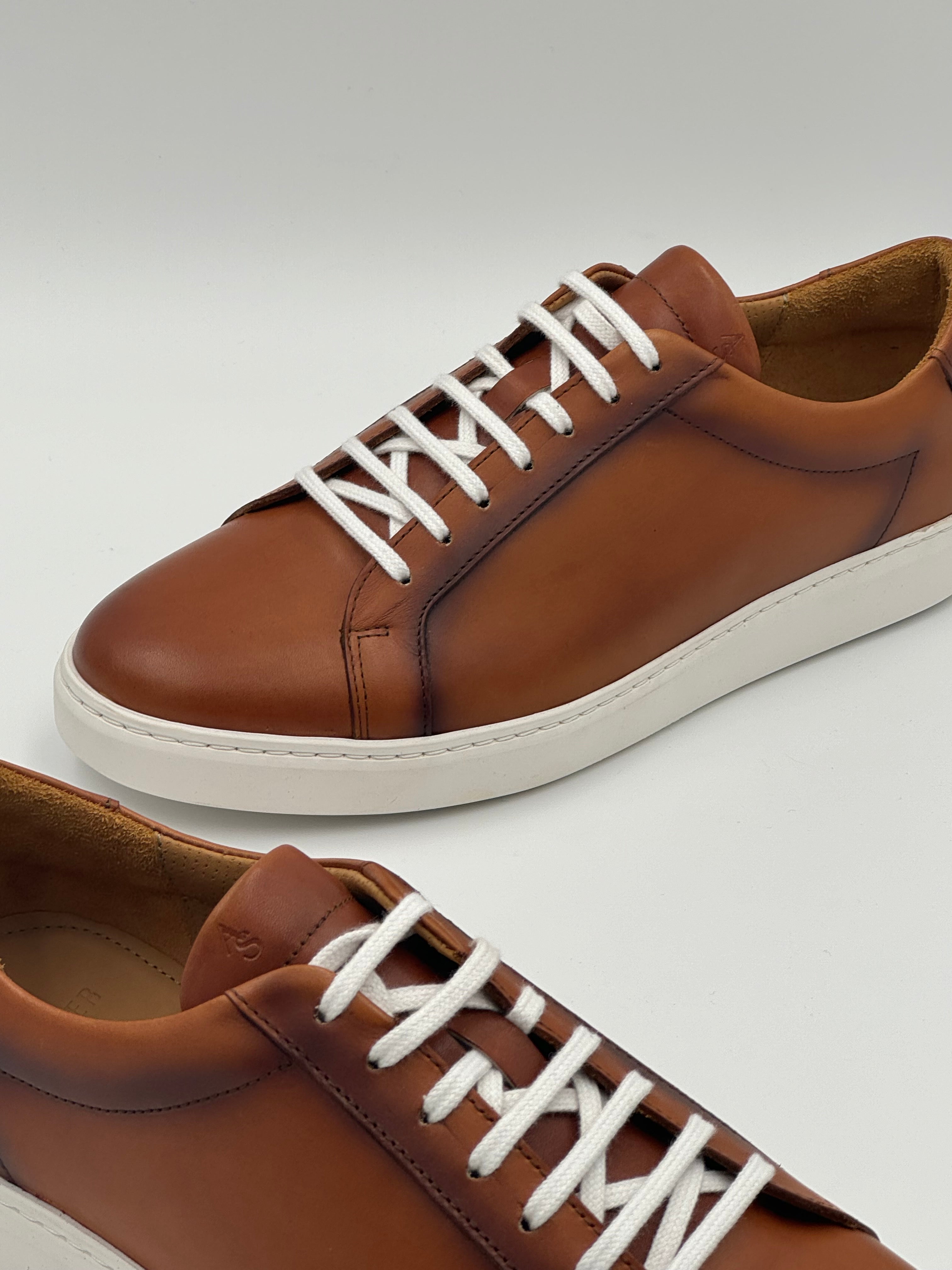 Calfskin Sneakers - Camel Patina