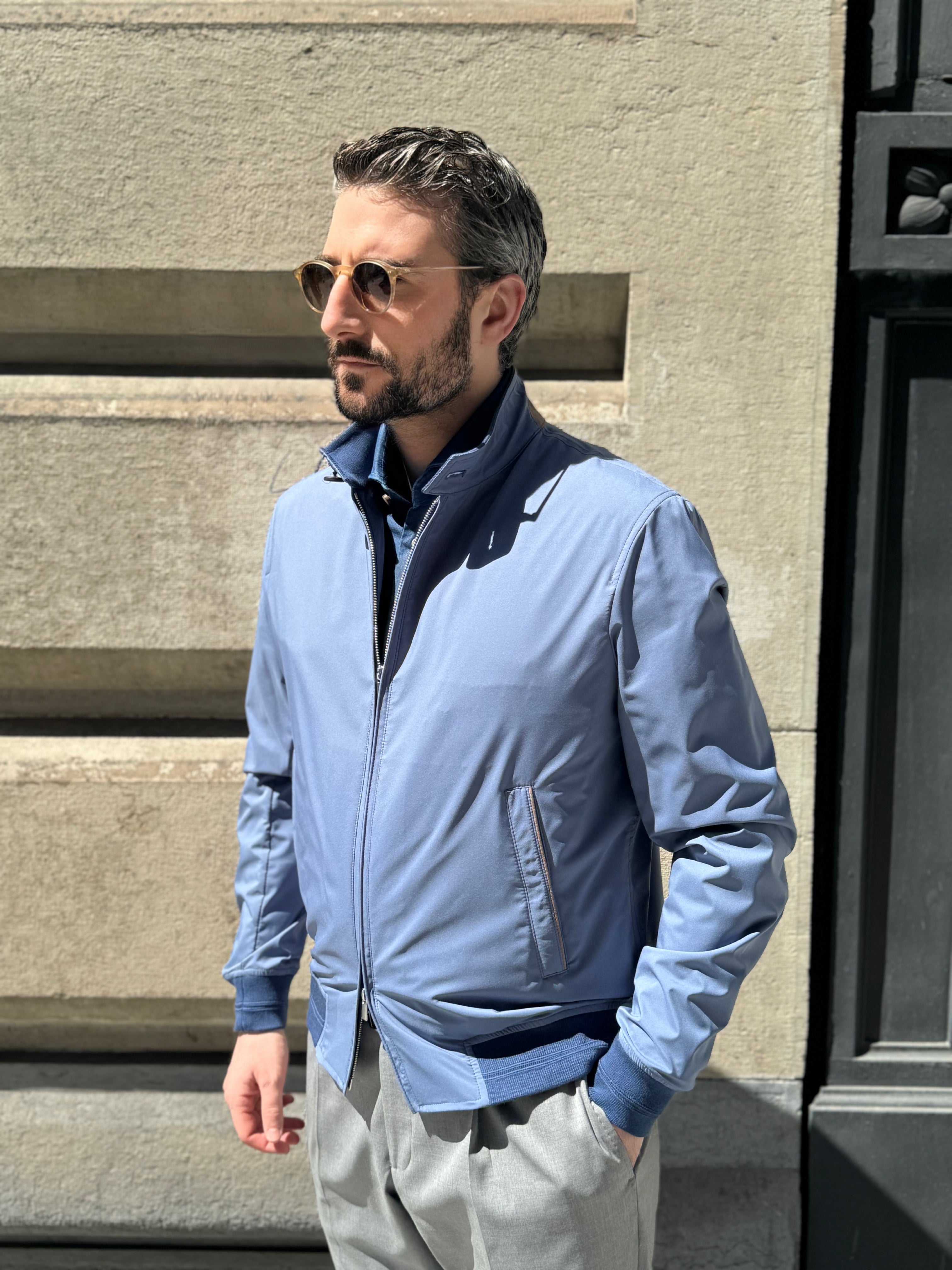 Blouson Racer - Steel Blue