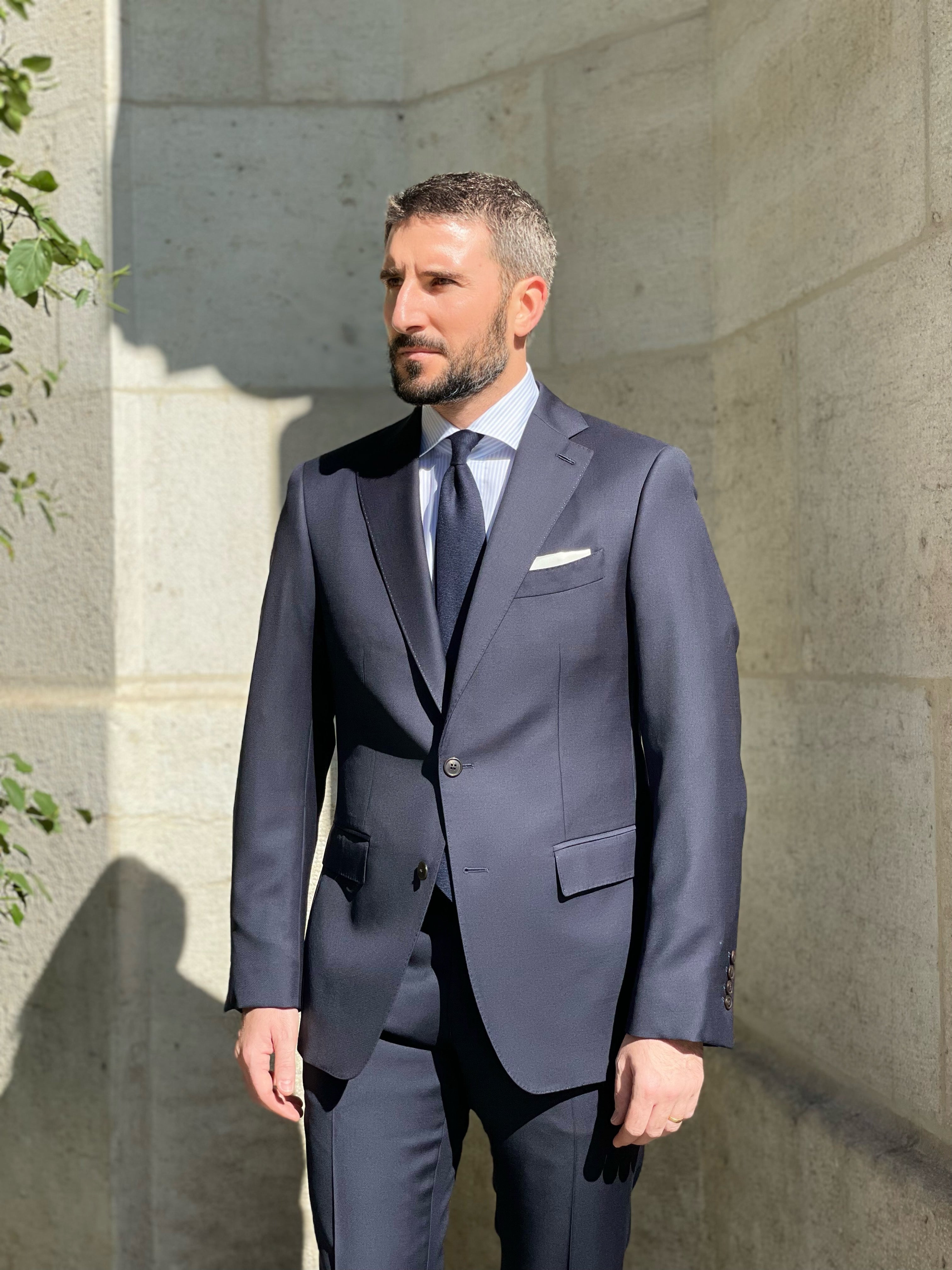 Elegant Suit French Lapel - Deep Blue