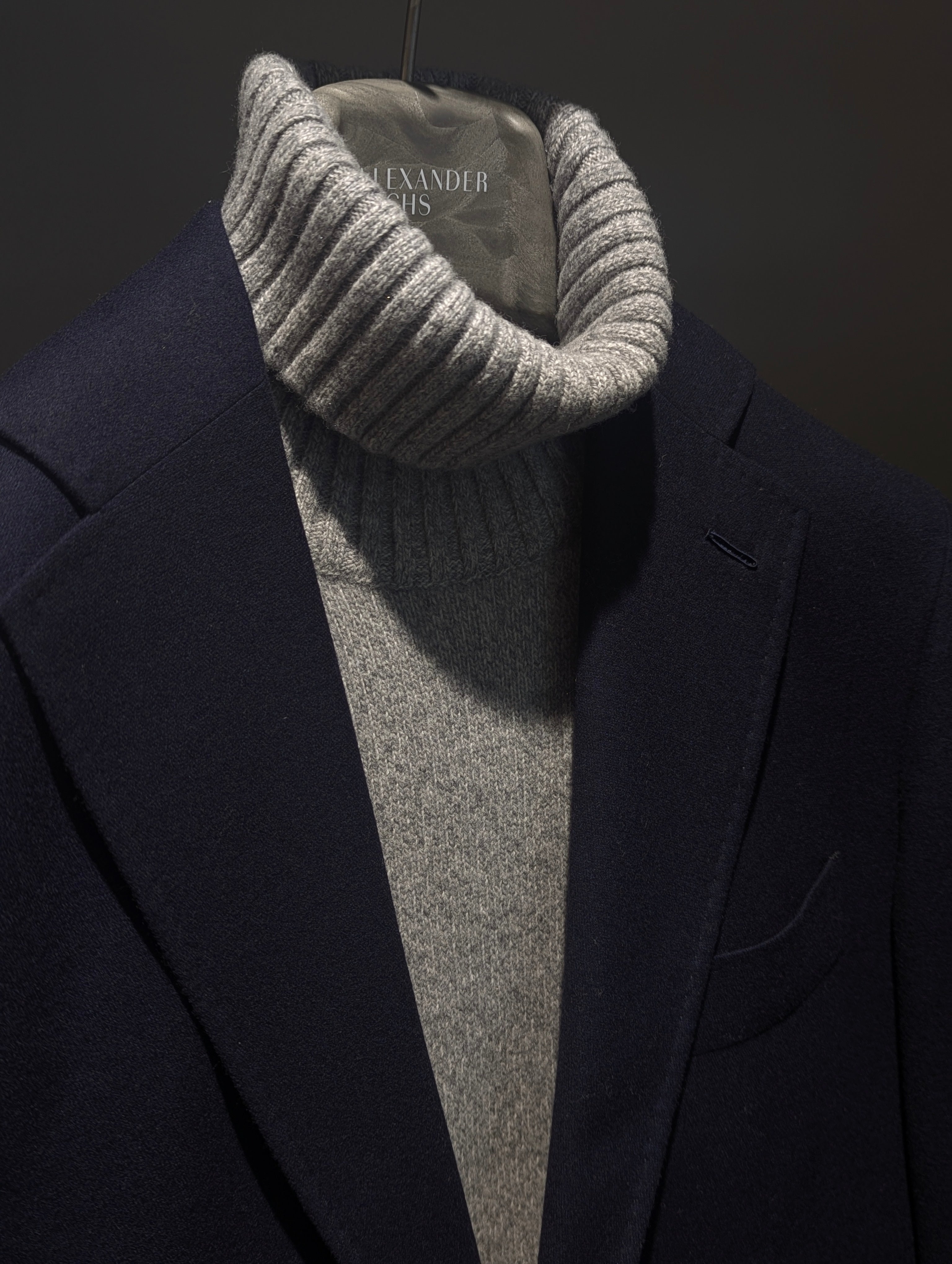 Turtle Neck - Wool & Cashmere - Grey