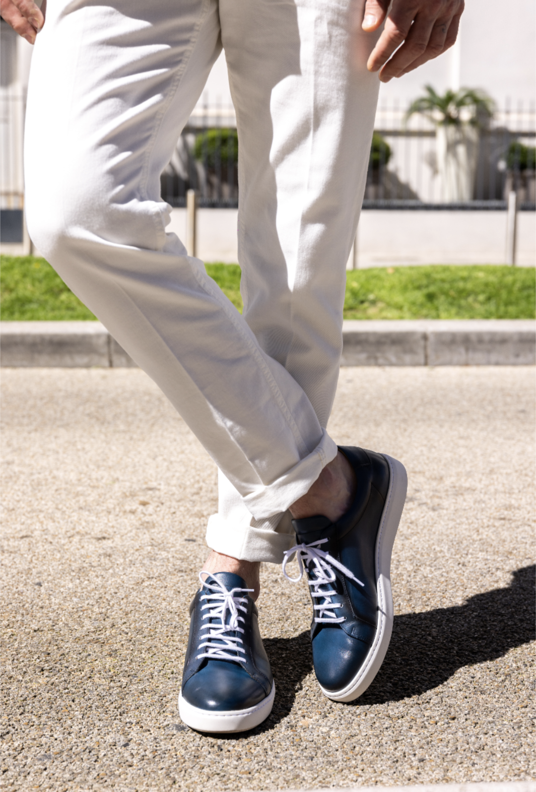 Calfskin Sneakers - Navy Patina