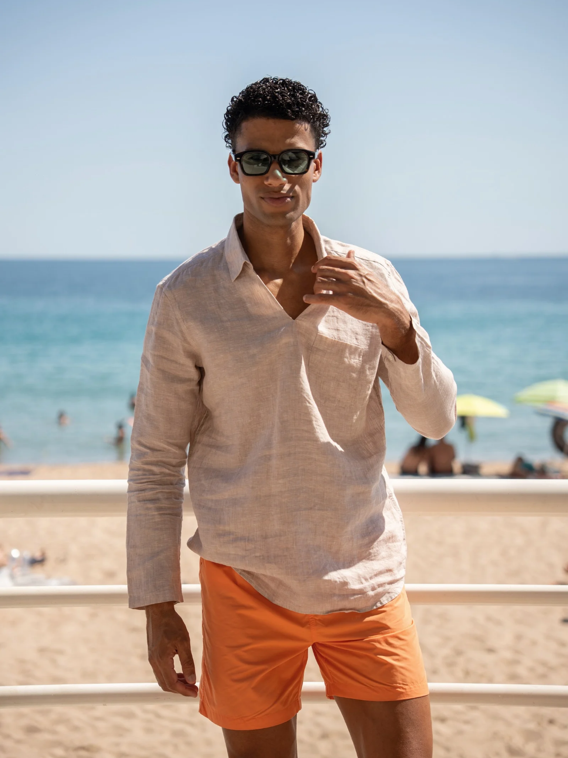 Medina Popover - Sand Linen