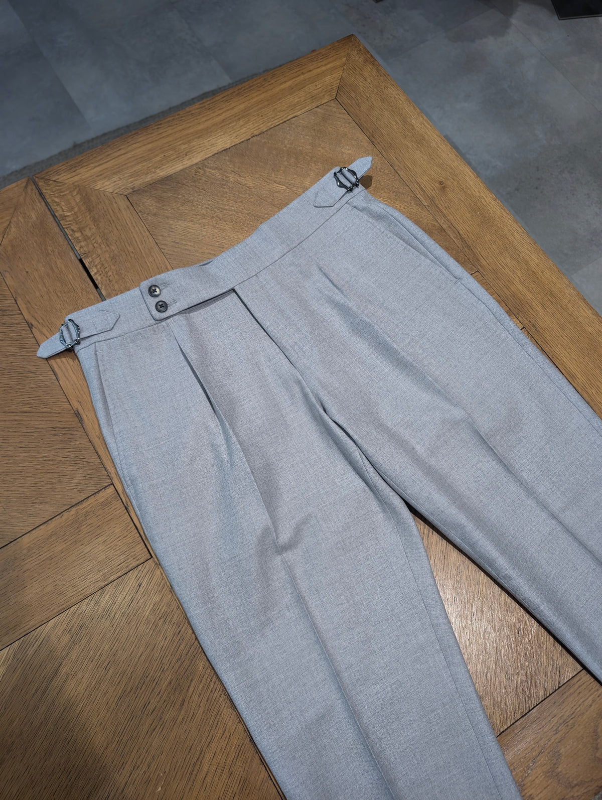 High Waist Trousers Flanella - Light Grey