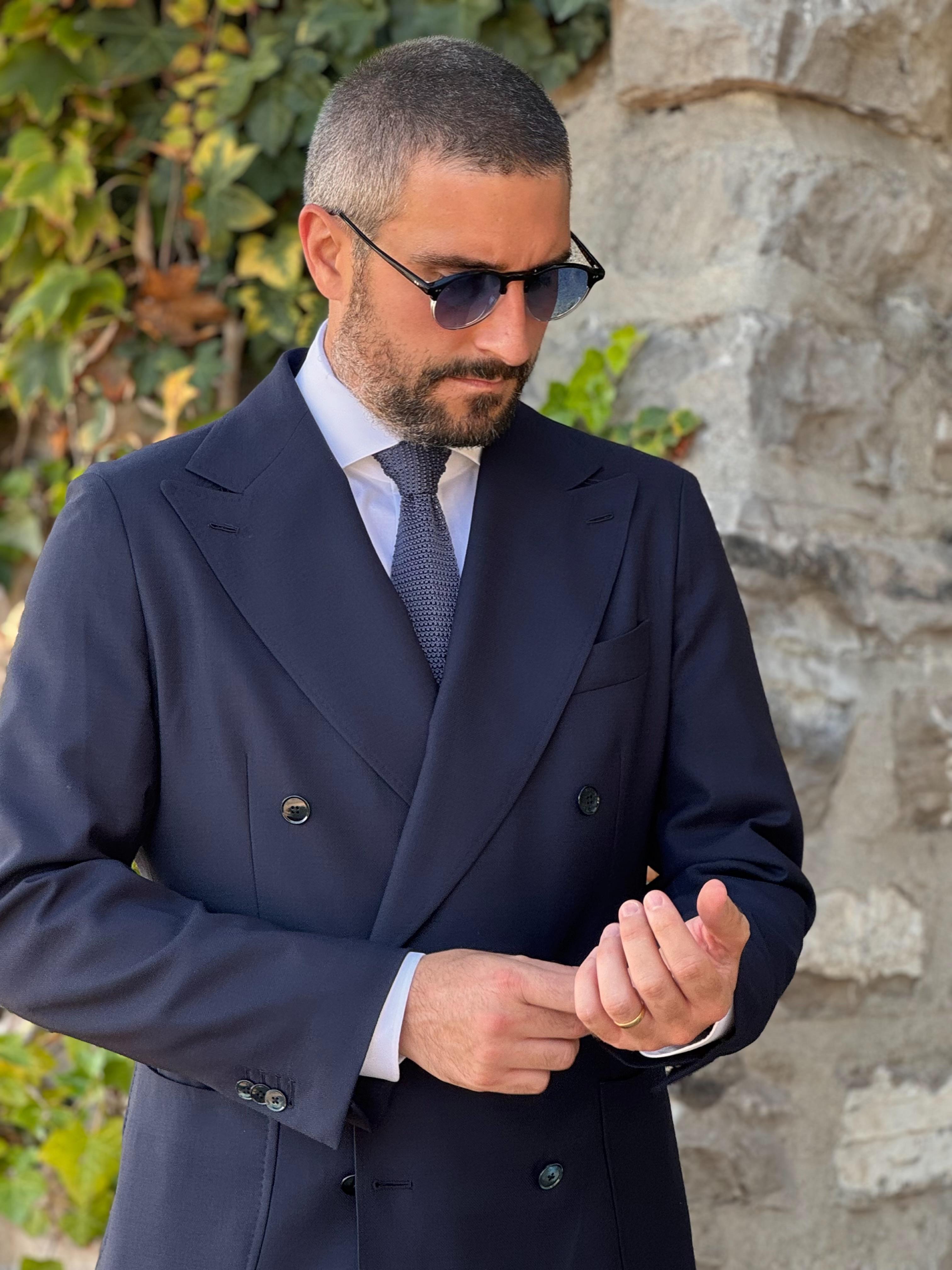 Traveller Double Breasted Suit - Navy