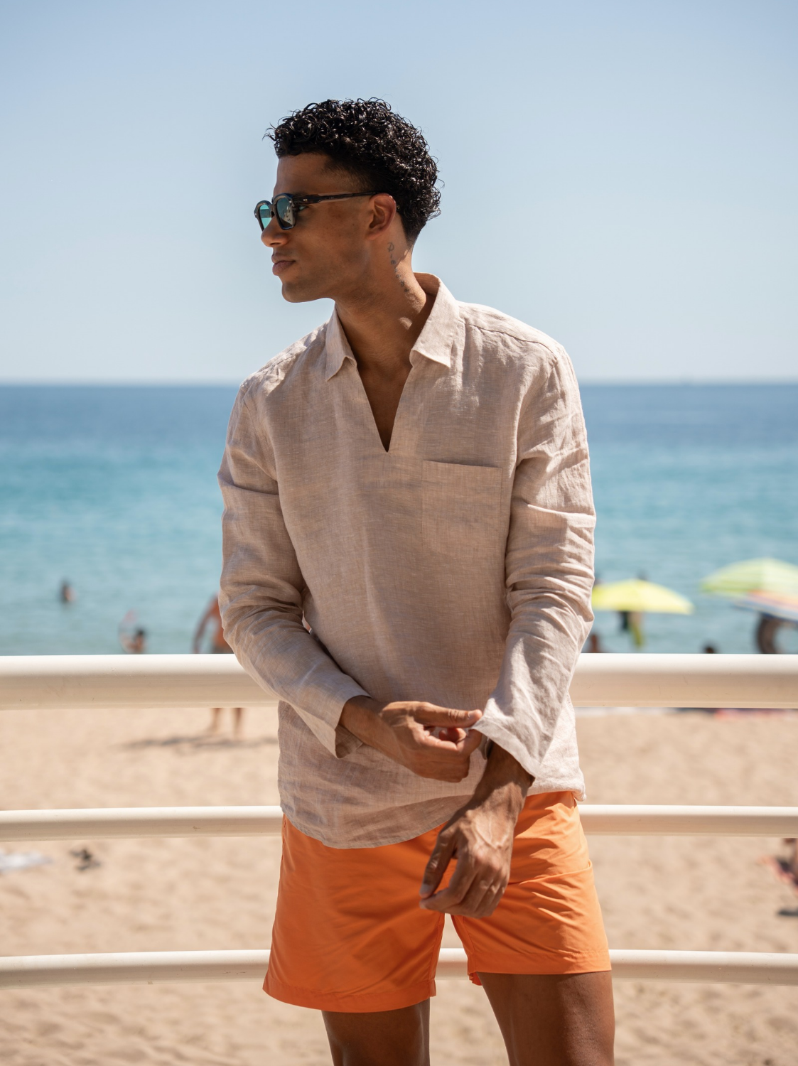 Medina Popover - Sand Linen