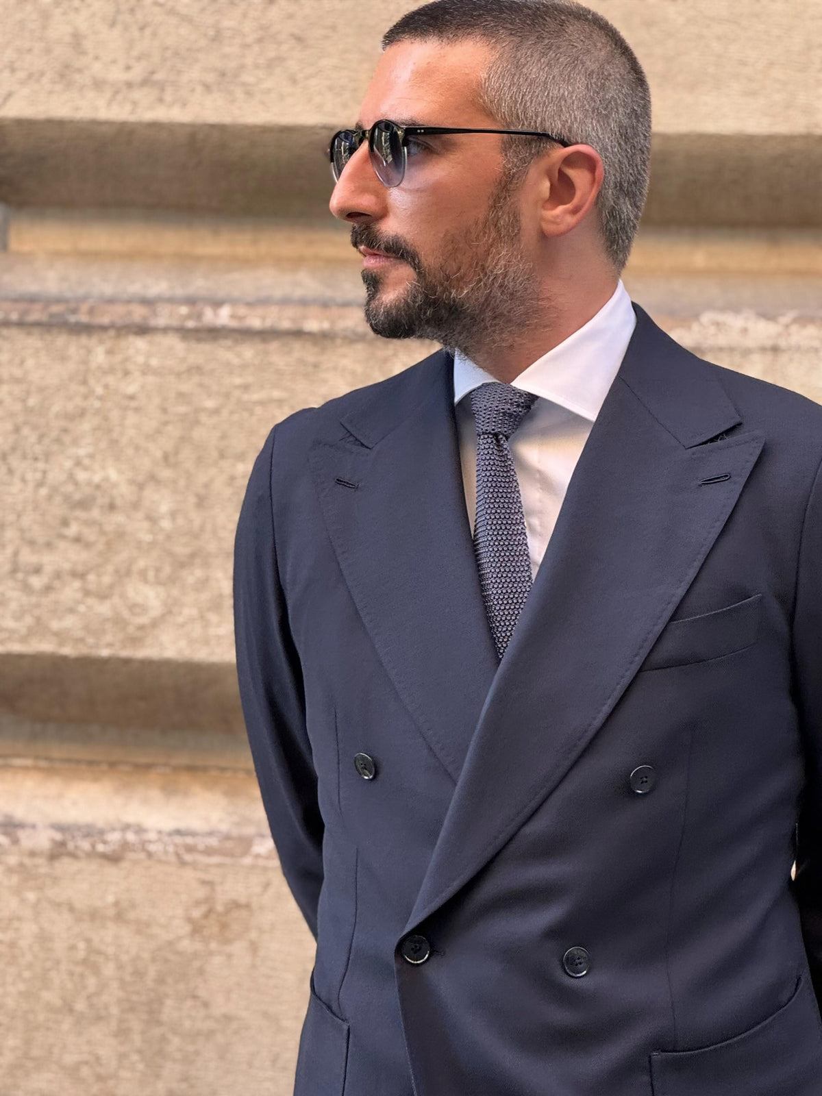 Traveller Double Breasted Suit - Navy