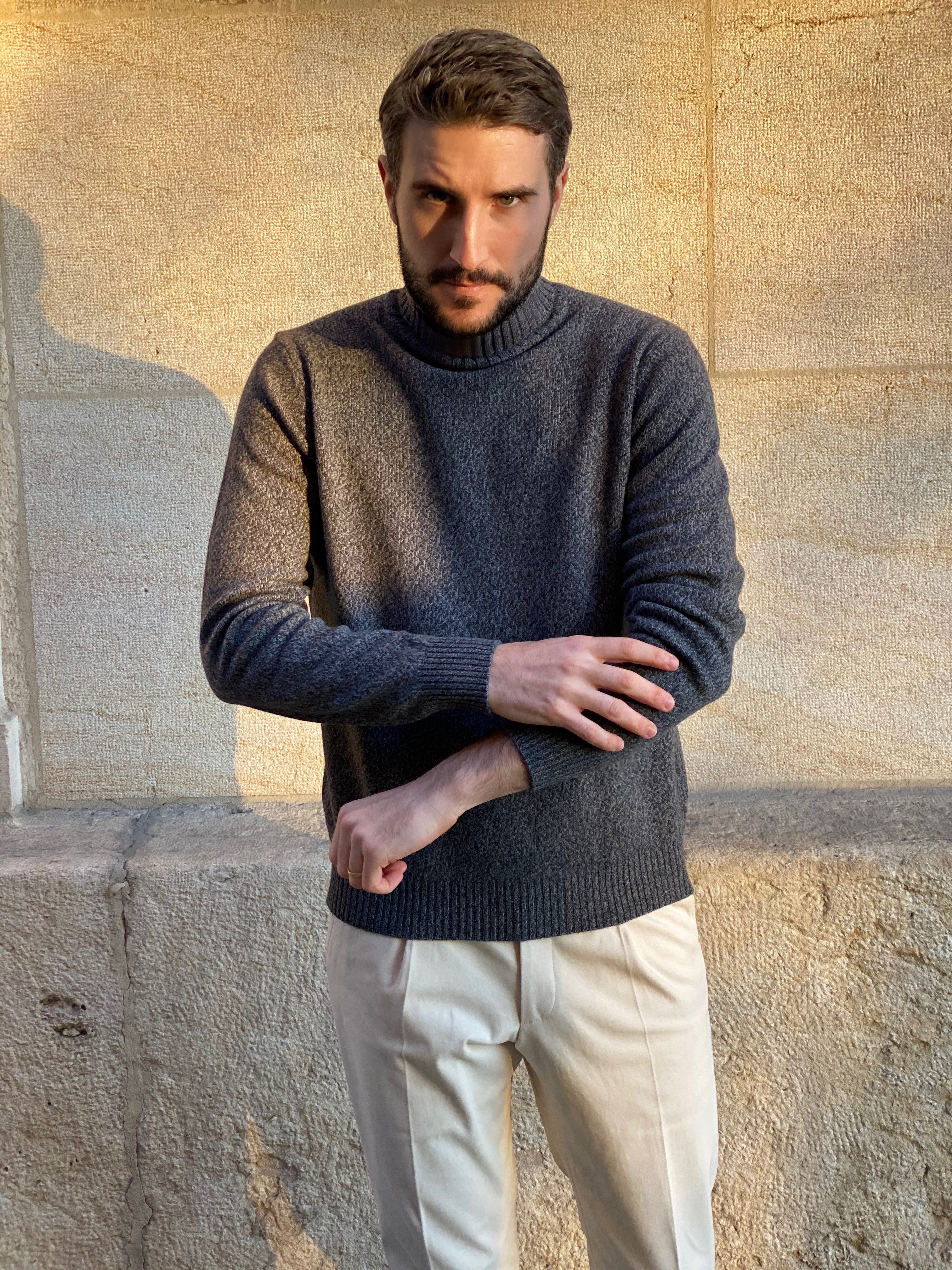 TURTLENECK WOOL & CASHMERE ANTHRACITE