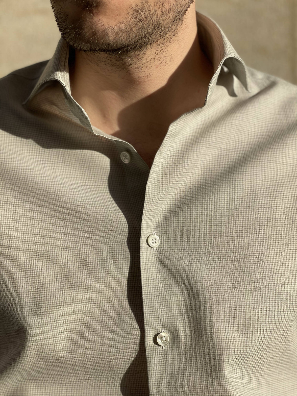 SHIRT FLANELLA HOUNDSTOOTH LIGHT GREY