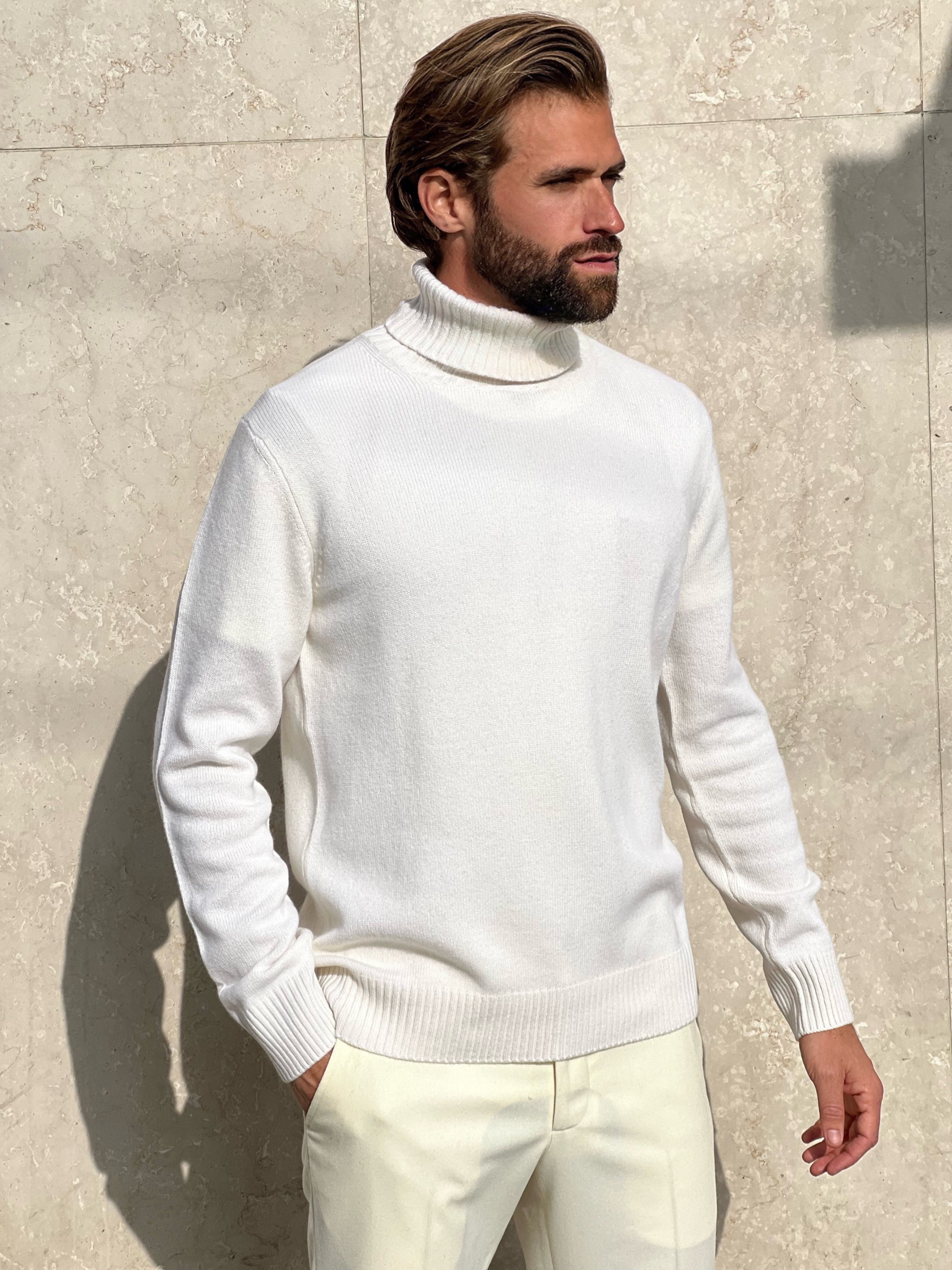 TURTLENECK WOOL & CASHMERE - WHITE